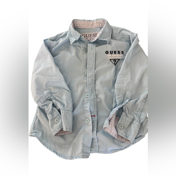 Guess Kids Light Blue Button Down Shirt - Picture 1 of 12